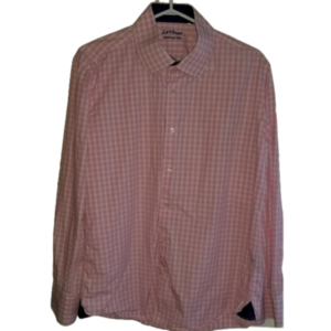 LeVinas Long Sleeve Button Up Pink Gingham Size L